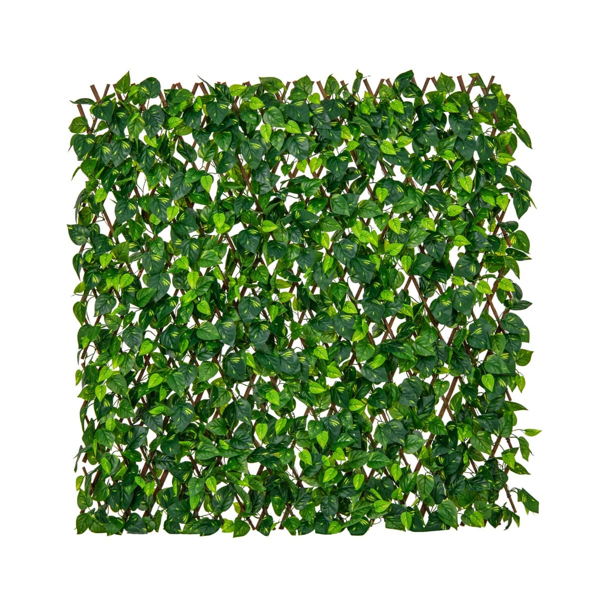 CostwayHaie Artificielle Brise-Vue Décoration Extensible Panneau Décoratif Artificiel Protection Solaire Cadre en Saule Véritable 180x90cm Vert